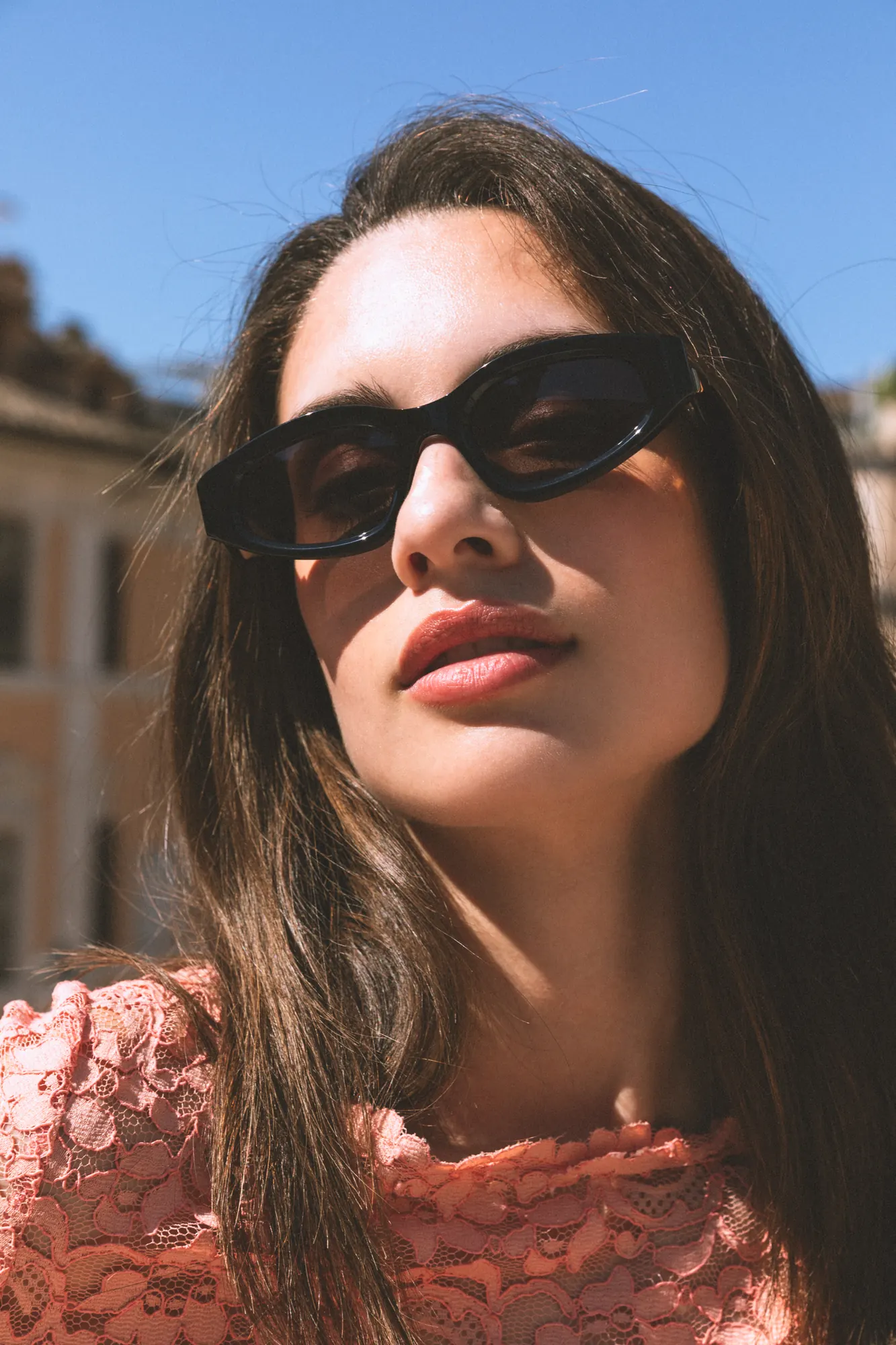 A Flyper frame worn in the street, in full sunlight